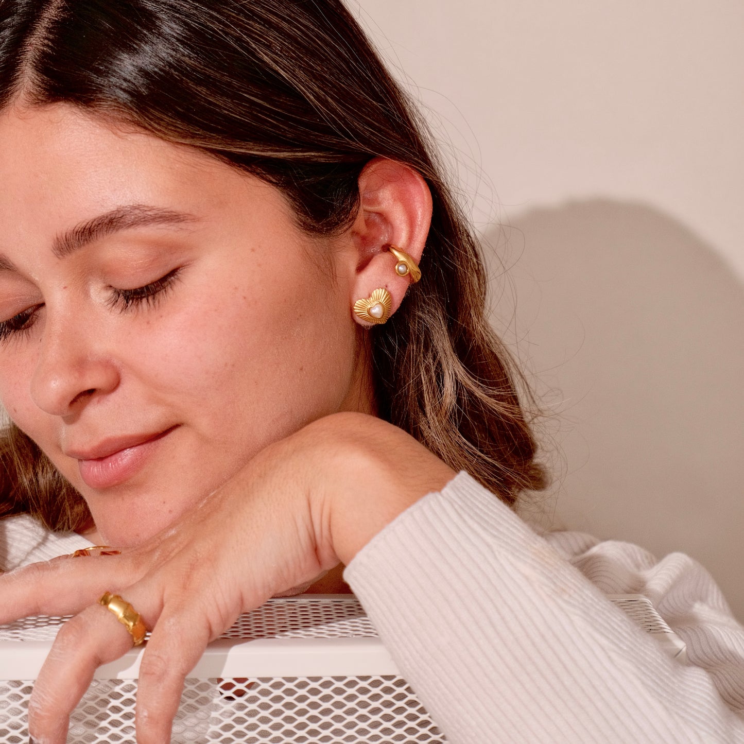 Earcuff con perla mini