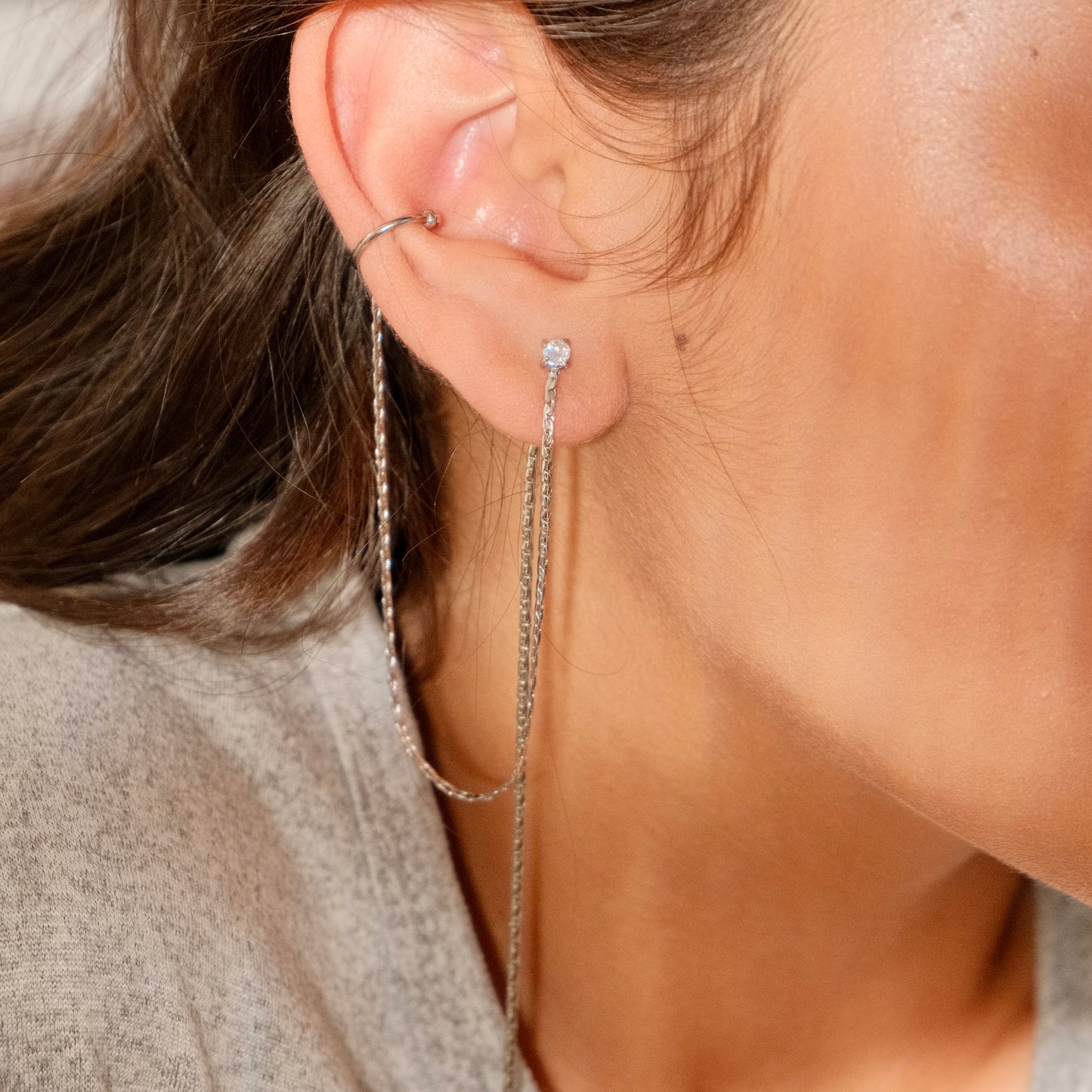 Solitario arete + earcuff - Solmare