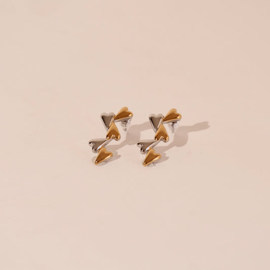 Topitos Cuori dorado con plateado