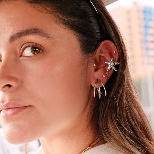 Earcuff  Estrellas Silver