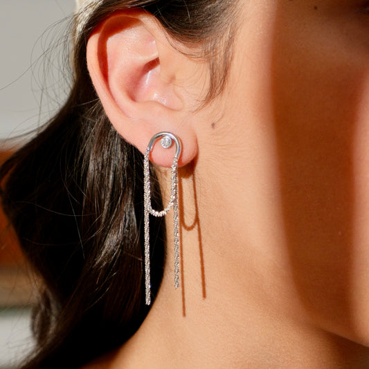 Aretes Lumi Plateados-Solmare