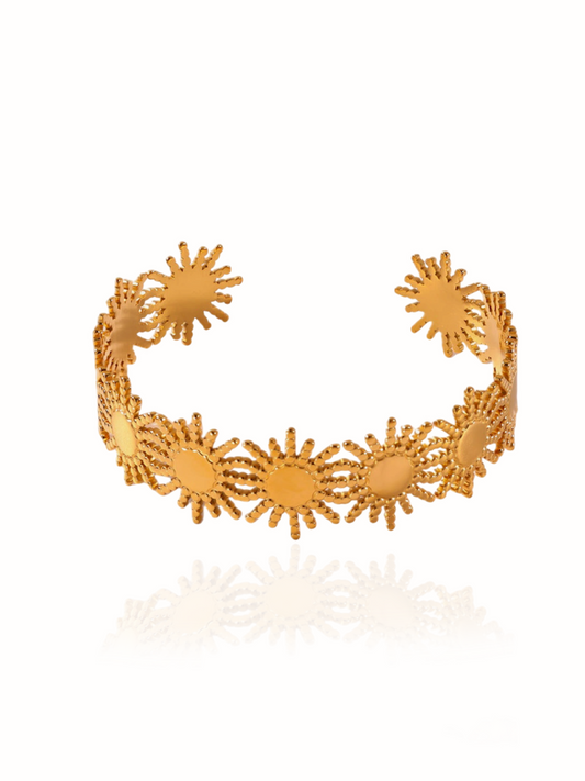Pulsera con soles dorado