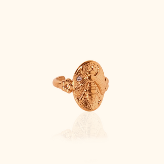 Anillo Abeja Circon Blanco