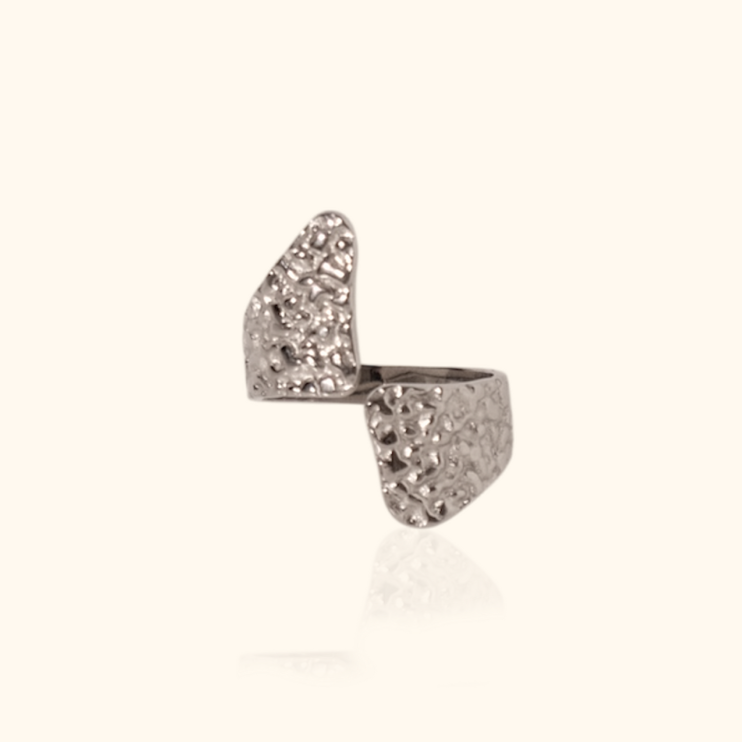 Anillo Martillado Doble Silver